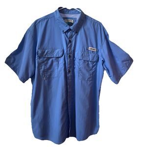 Magellan Shirt Mens Large Blue Short Sleeve Fish Gear Outdoors Back Vent Large